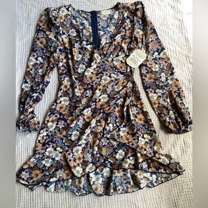 Altr’d State dark floral dress XS NWT